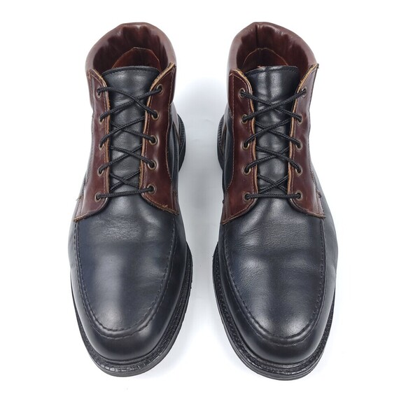 Allen Edmonds Old Money Cascade Two Tone Leather Boots Dress Shoe 11 Black Brown - Picture 9 of 10